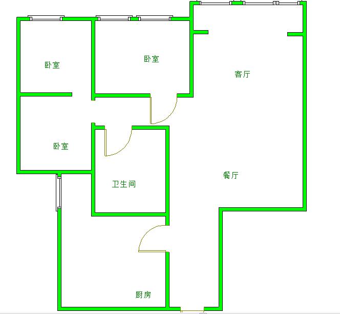 清溪雅筑  3室1厅1卫   110.00万室内图1