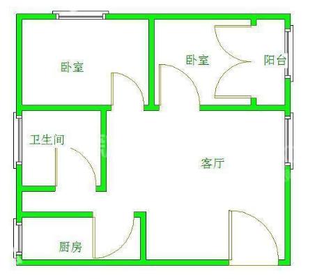 二江花园  2室1厅1卫   1600.00元/月室内图1