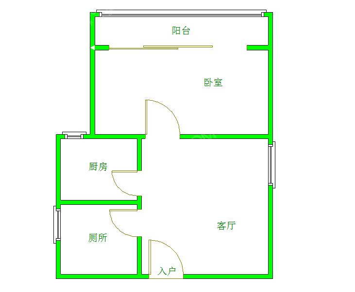 光华杏林  1室1厅1卫   1800.00元/月室内图1