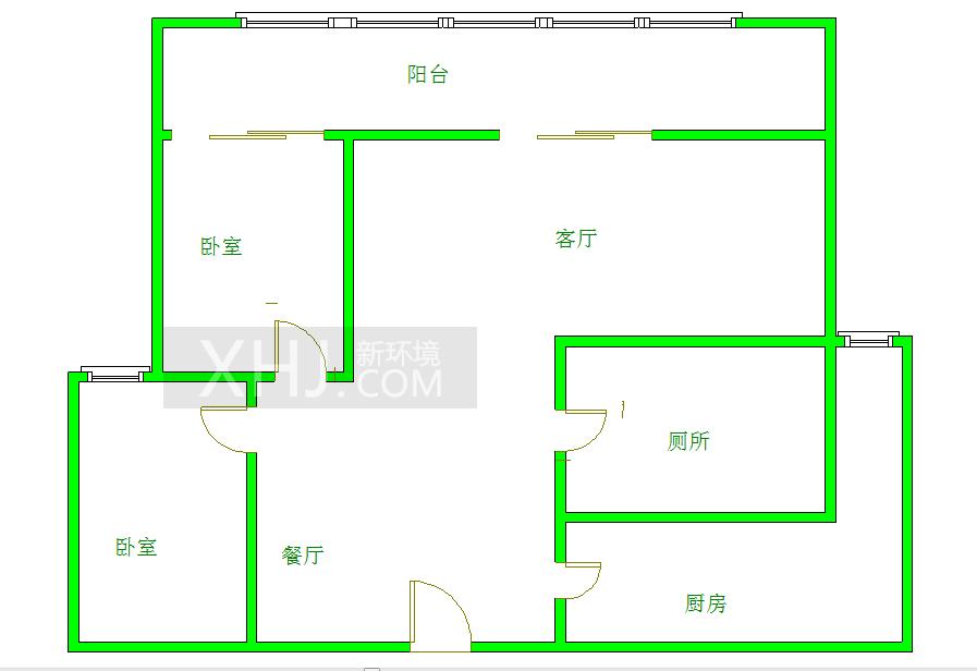 金阳易诚国际  2室1厅1卫   2300.00元/月室内图1