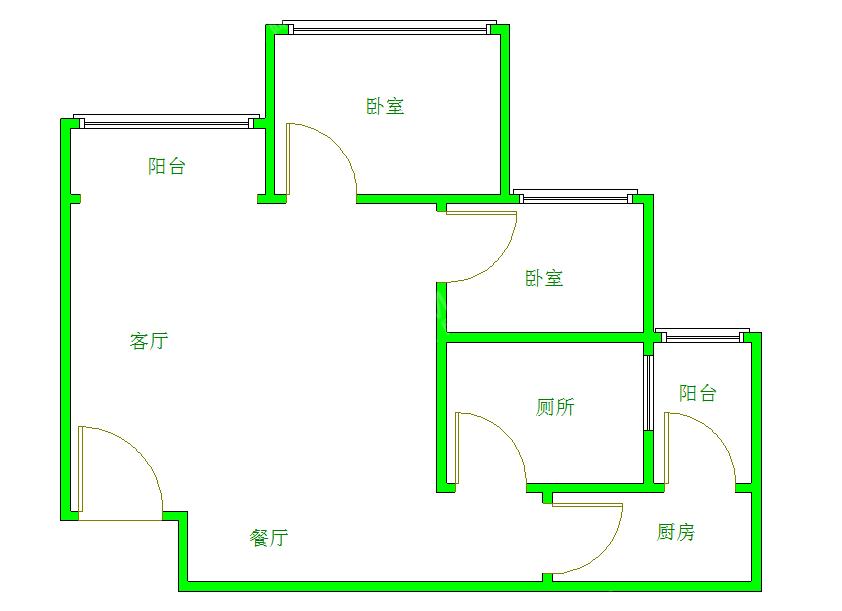 金阳易诚国际  2室1厅1卫   2400.00元/月室内图1