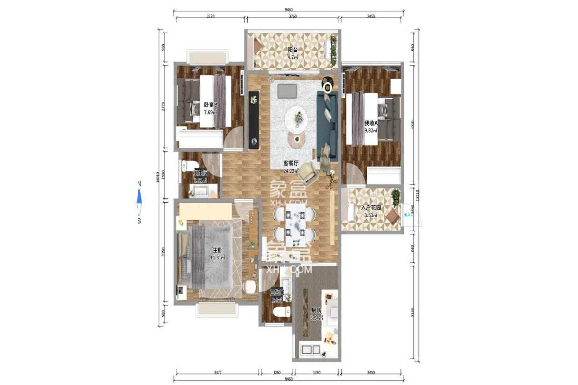 岳泰理想城  2室2厅1卫    2600.0元/月 岳泰理想城  2室2厅1卫    2600.0元/月户型图
