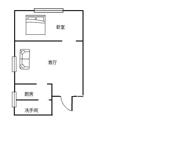 金色地标  1室1厅1卫   1100.00元/月户型图