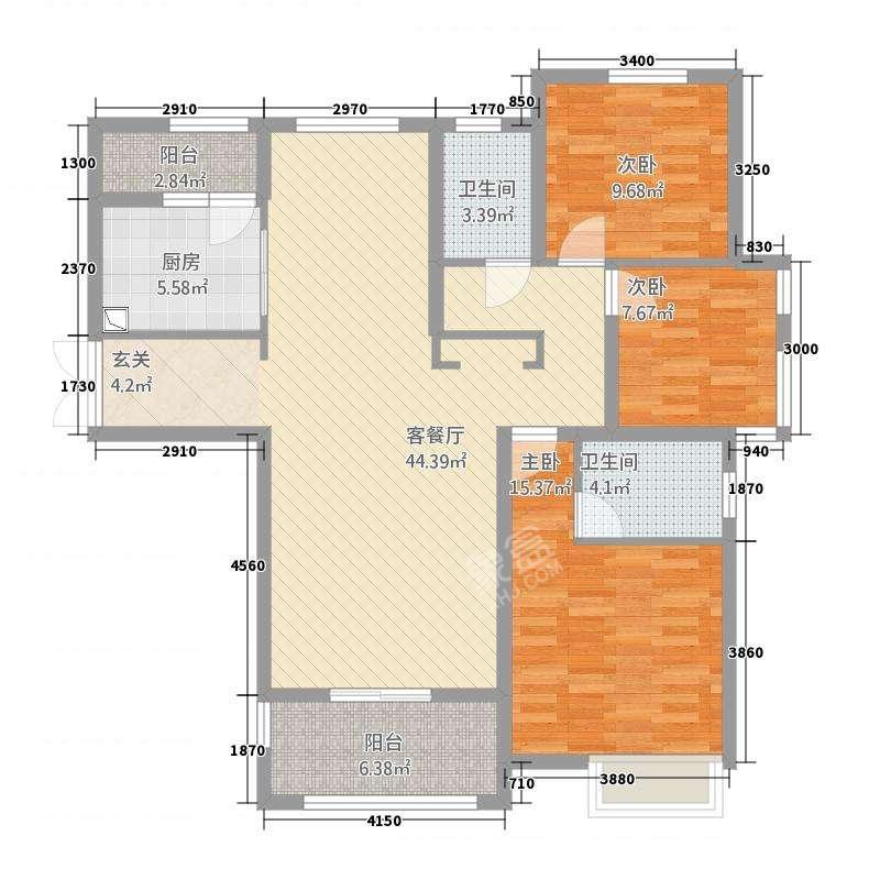 鹏利广场  2室2厅1卫   68.00万户型图