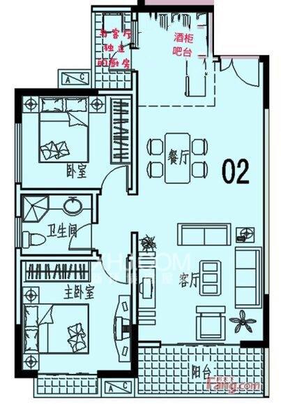 中天会展城B区  2室2厅1卫   138.00万