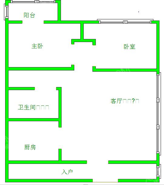 逸都花园  2室2厅1卫   2600.00元/月室内图1