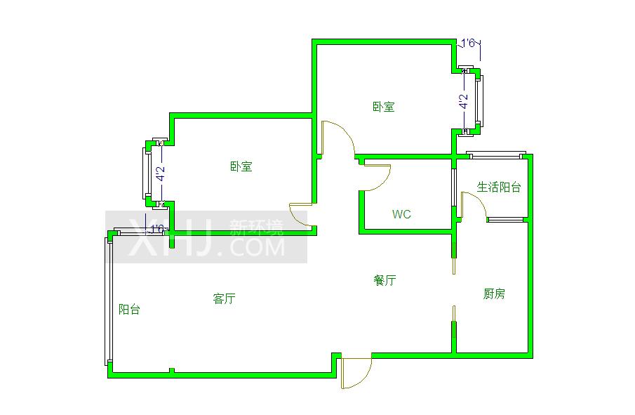 欧韵金沙  2室2厅1卫   2800.00元/月室内图1