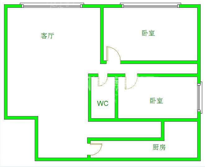 中大君悦金沙五期  2室1厅1卫   3800.00元/月室内图1