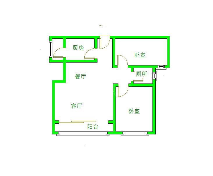 光华碧邻  2室2厅1卫   2100.00元/月室内图1