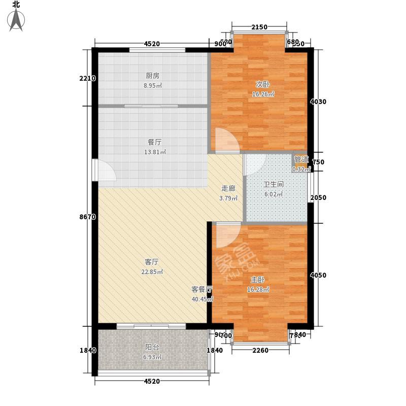 东方新城  2室2厅1卫   68.00万户型图