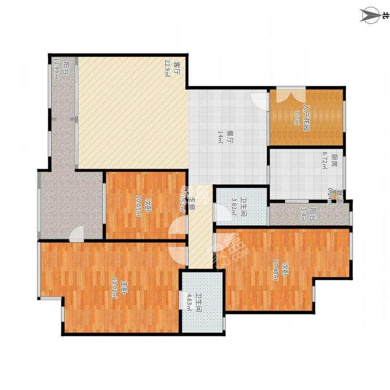 金山花园 4室2厅2卫 70.00万 金山花园 4室2厅2卫 70.00万户型图