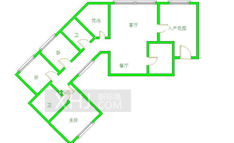 橙花风景  3室2厅2卫   3300.00元/月室内图1