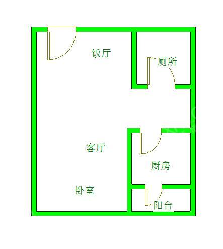 复城国际T5  1室1厅1卫   3000.00元/月室内图1