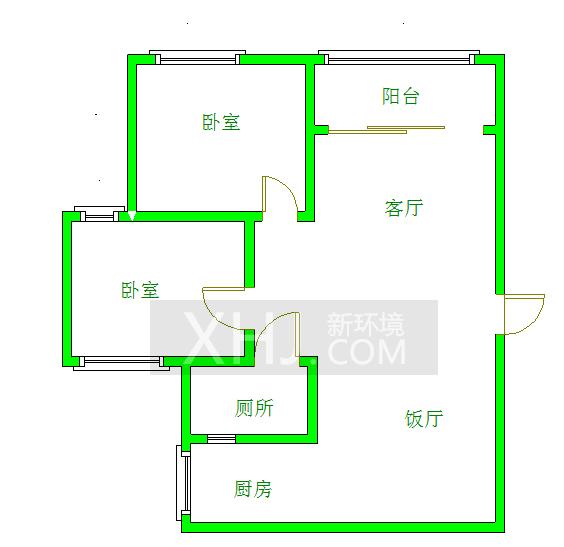 清溪雅筑  2室2厅1卫   2300.00元/月室内图1