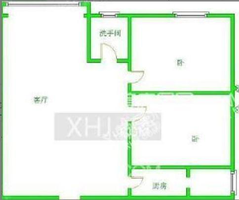 南湖国际3期  2室2厅2卫   2200.00元/月户型图