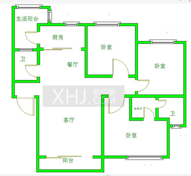 光华岁月南区  3室2厅1卫   3000.00元/月室内图1