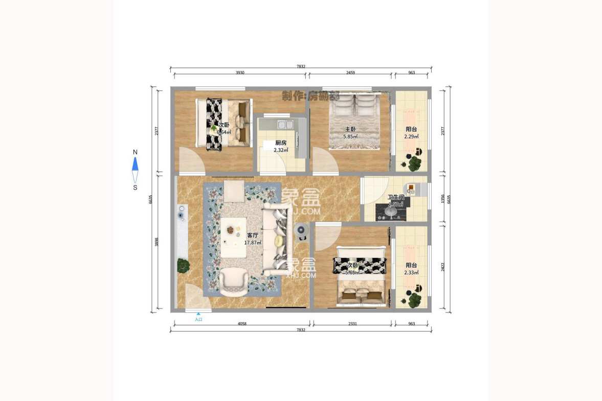 万博汇  3室2厅1卫    3000.0元/月 万博汇  3室2厅1卫    3000.0元/月户型图