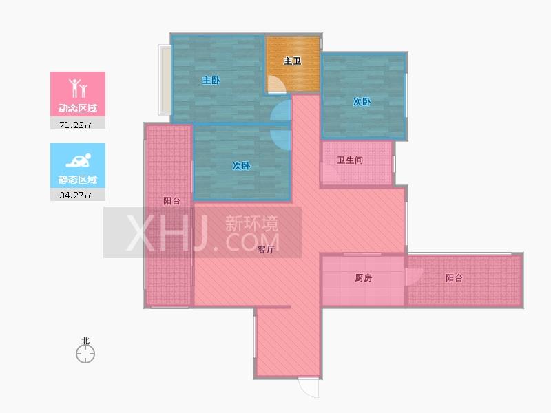 保利心语花园二期  3室2厅2卫   3500.00元/月室内图1