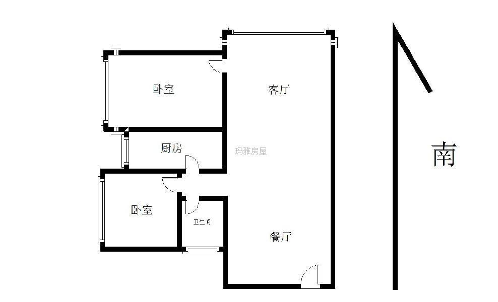 朗基龙堂  1室1厅1卫   1700.00元/月户型图