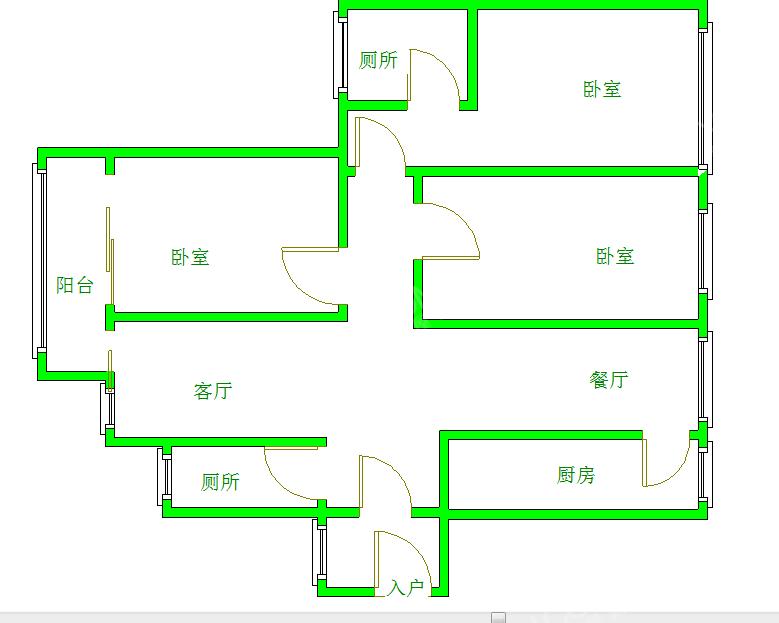 光华欣苑  3室2厅1卫   2800.00元/月室内图1