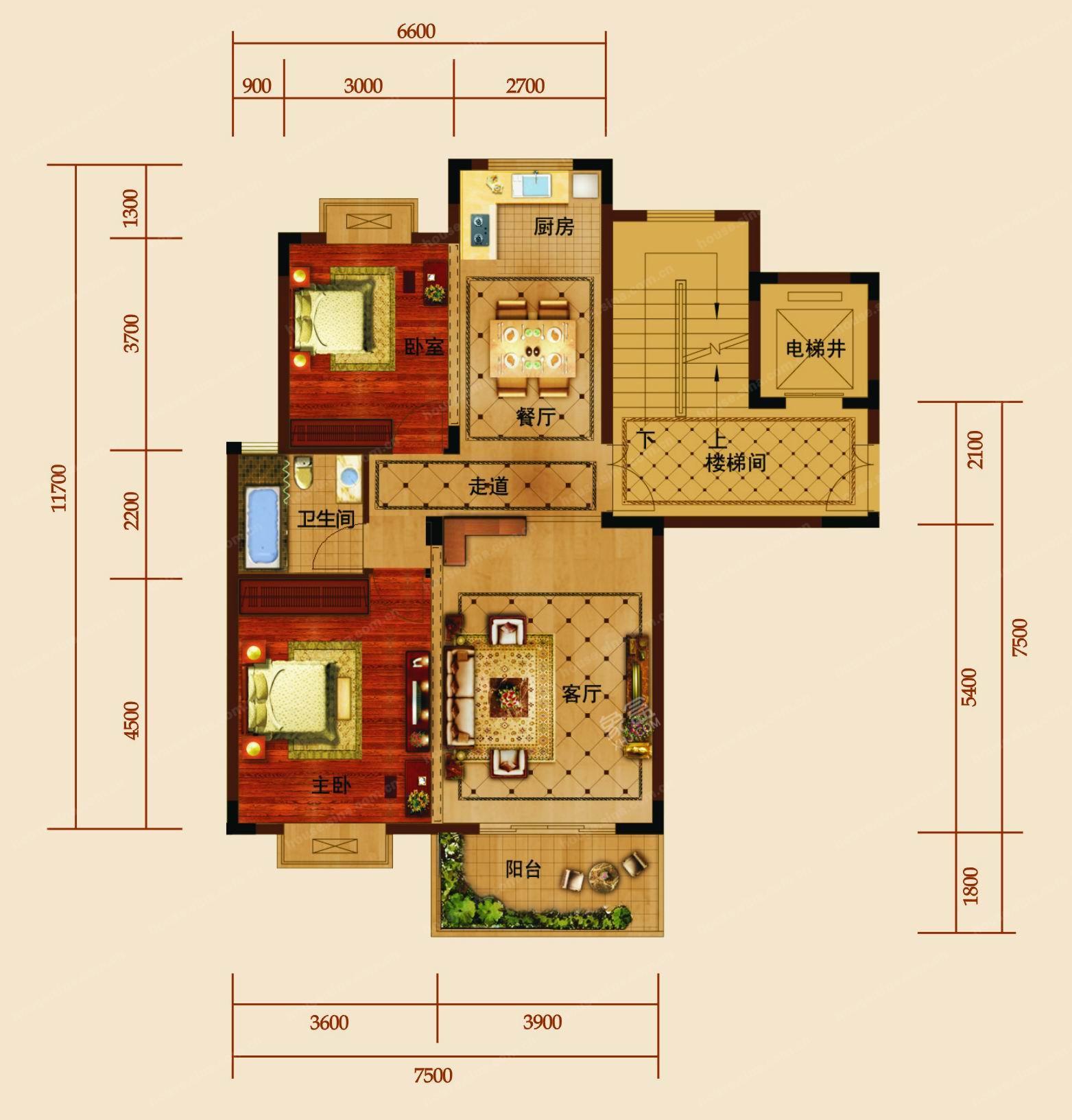 秀峰小区  3室2厅2卫   54.80万户型图