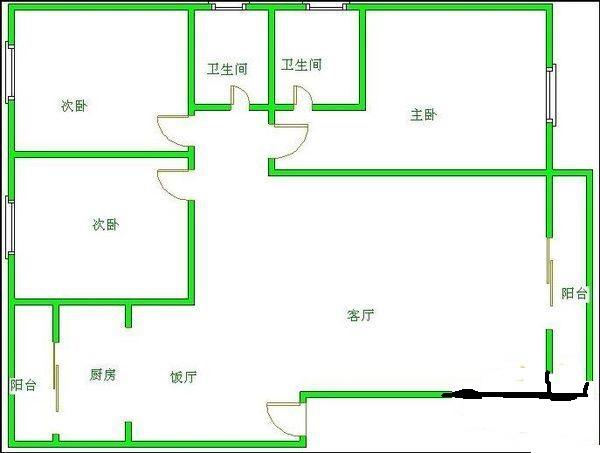 二江花园  2室1厅1卫   1600.00元/月室内图1