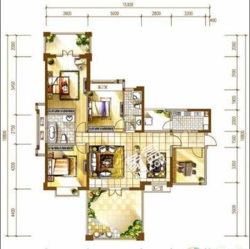 二江花园  3室2厅2卫   2000.00元/月