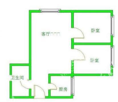 瑞升橡树林华府  2室1厅1卫   2000.00元/月室内图1