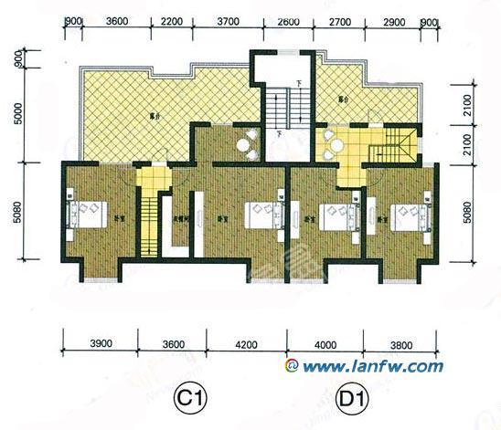 滨江和城  3室1厅1卫   2300.00元/月室内图1