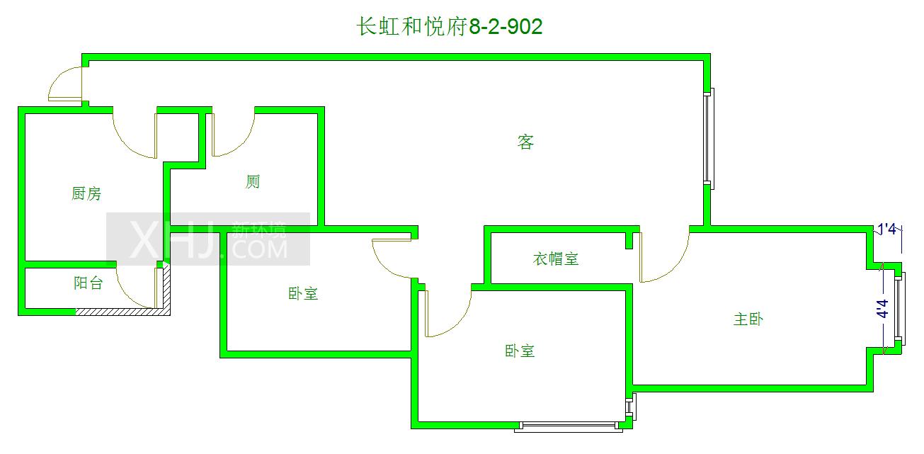 长虹和悦府  3室1厅1卫   2400.00元/月室内图1