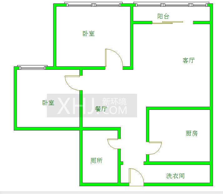 金阳易诚国际  2室2厅1卫   2300.00元/月室内图1