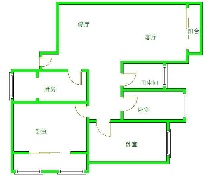 朗基龙堂  3室2厅1卫   2500.00元/月室内图1