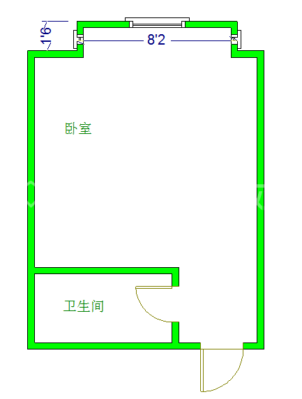 大地新光华  1室0厅1卫   1600.00元/月室内图1