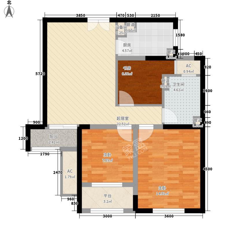 旺佳华府  1室1厅1卫   1280.00元/月户型图