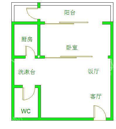 世纪金沙  1室1厅1卫   2000.00元/月室内图1