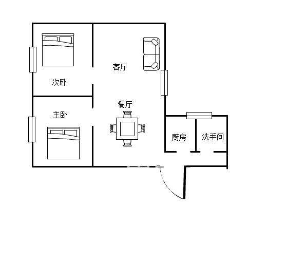 文化路散盘（文化路28号)  2室1厅1卫   1000.00元/月户型图