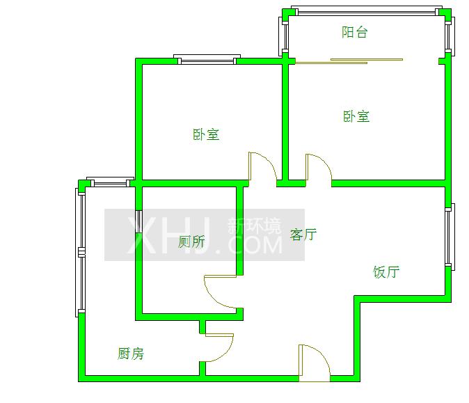 光华杏林  2室1厅1卫   2200.00元/月室内图1