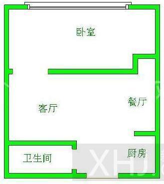 清河庭苑  1室1厅1卫   1000.00元/月室内图1