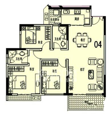 中天会展城A区  3室2厅2卫   170.00万