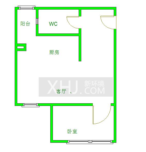 左右小区  1室1厅1卫   1400.00元/月室内图1