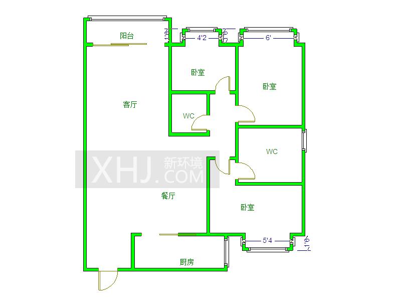 金地金沙府邸  3室2厅1卫   3500.00元/月室内图1