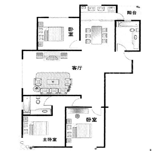 长顺家园  1室1厅1卫   1500.00元/月室内图1