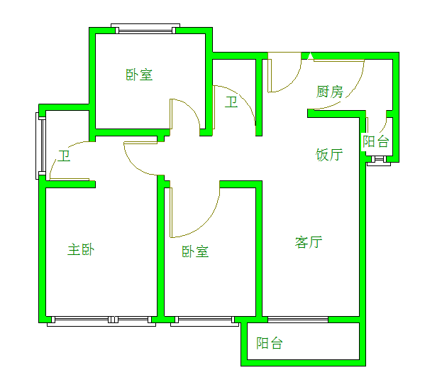 元益花园  3室2厅1卫   3000.00元/月室内图