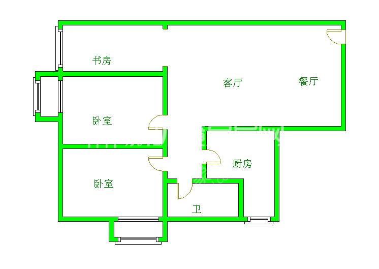 左右小区  2室1厅1卫   2000.00元/月室内图1