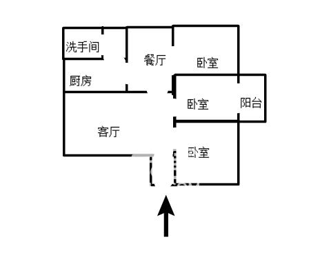 新华一村  2室1厅1卫   1000.00元/月户型图