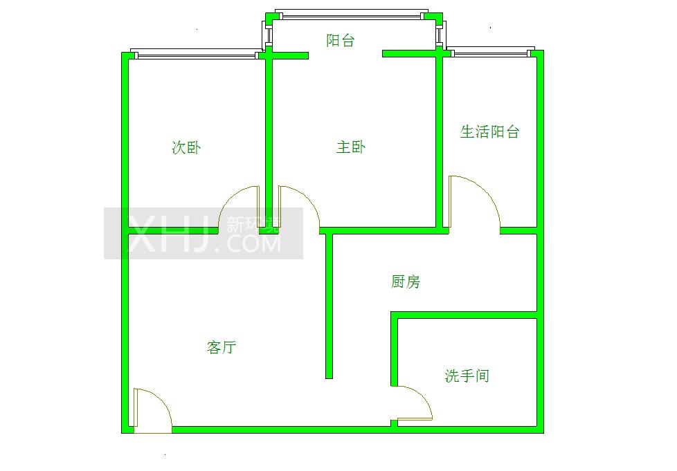 金沙蜜地  2室1厅1卫   2300.00元/月室内图1