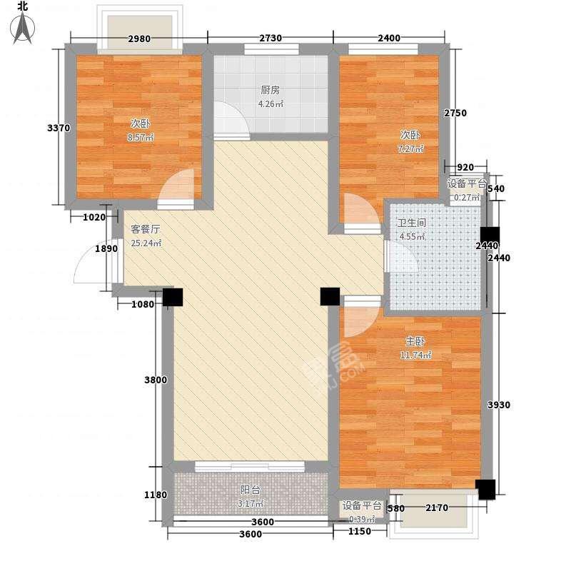 秀龙小区  3室2厅2卫   1500.00元/月户型图