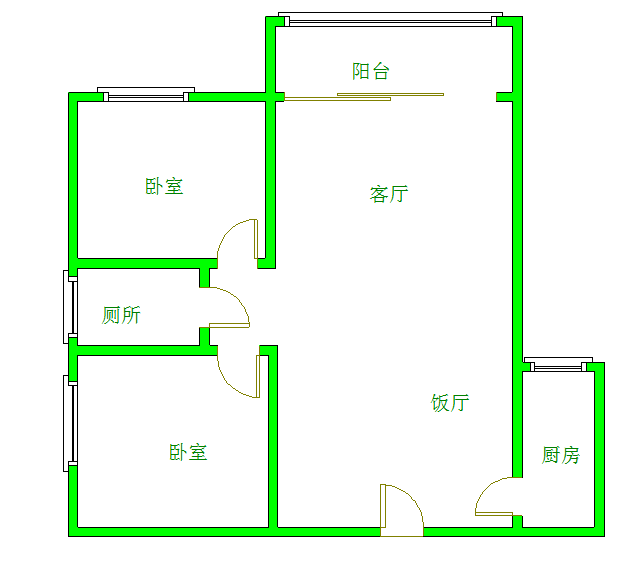 元益花园  2室2厅1卫   2500.00元/月室内图1