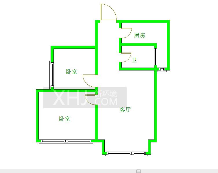 锦绣光华  2室1厅1卫   1200.00元/月室内图1