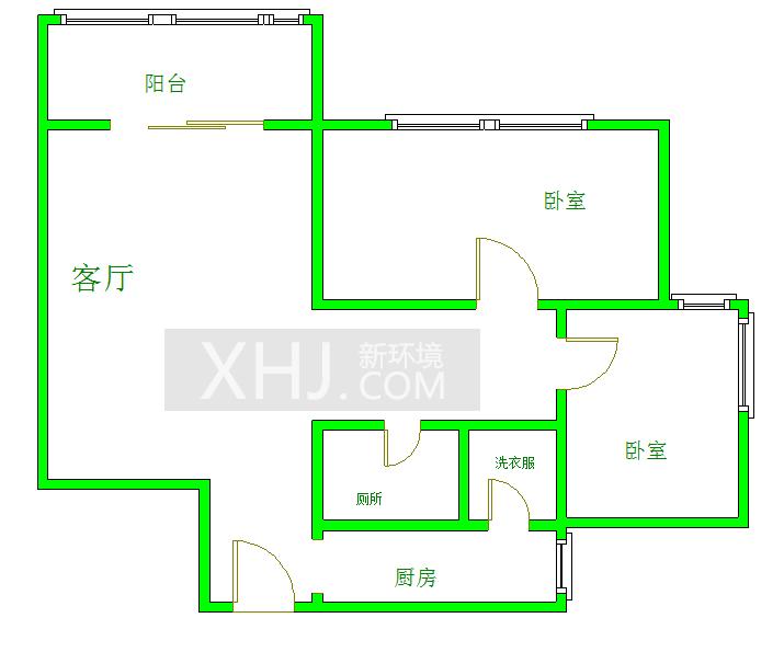 颐和京都  2室1厅1卫   1800.00元/月室内图1